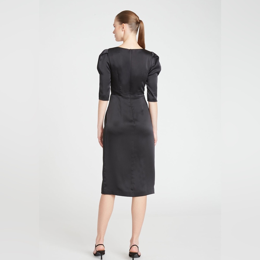 Theia Black Midi cocktail Dress - Picture 2 of 15